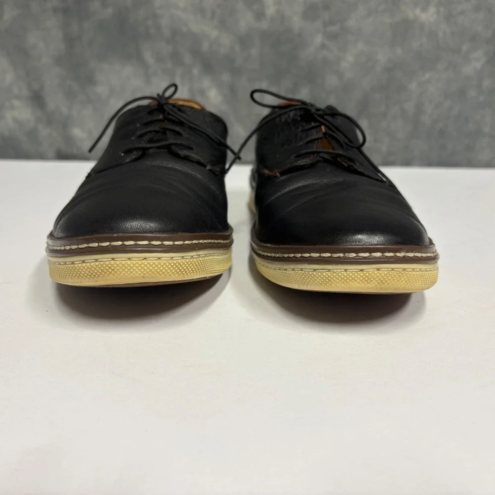 Johnston & Murphy McGuffey Black Leather 9M  Derby Hybrid Plain Toe